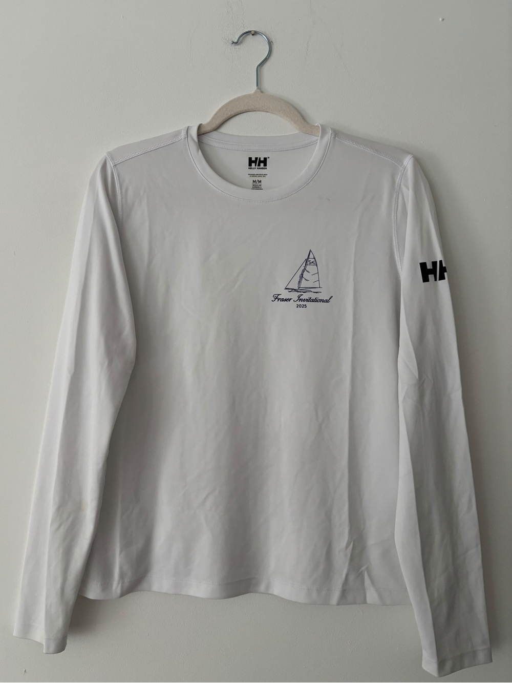 Helly Hansen Long Sleeve Sun Shirt M White UPF 50+ Sailing Fraser Invitational